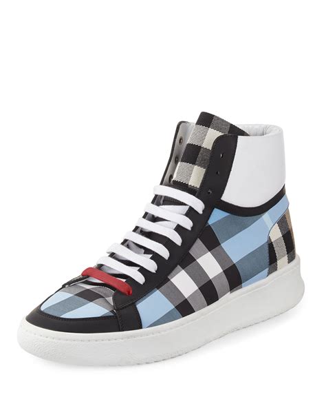 navy blue burberry sneakers|burberry high top sneakers men's.